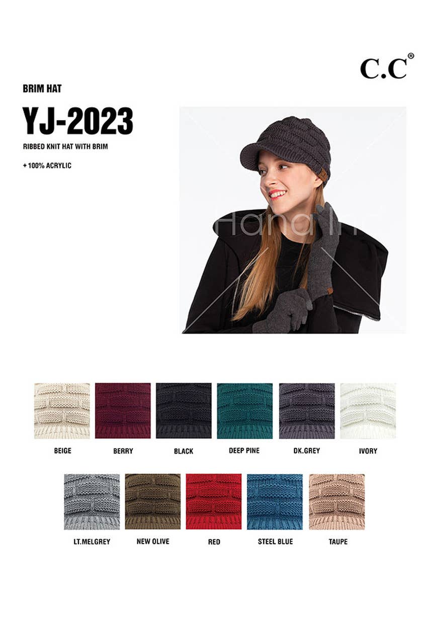 Hana - Wholesale Beanie - Women's - C.C Ribbed Knit Brim Beanie7
