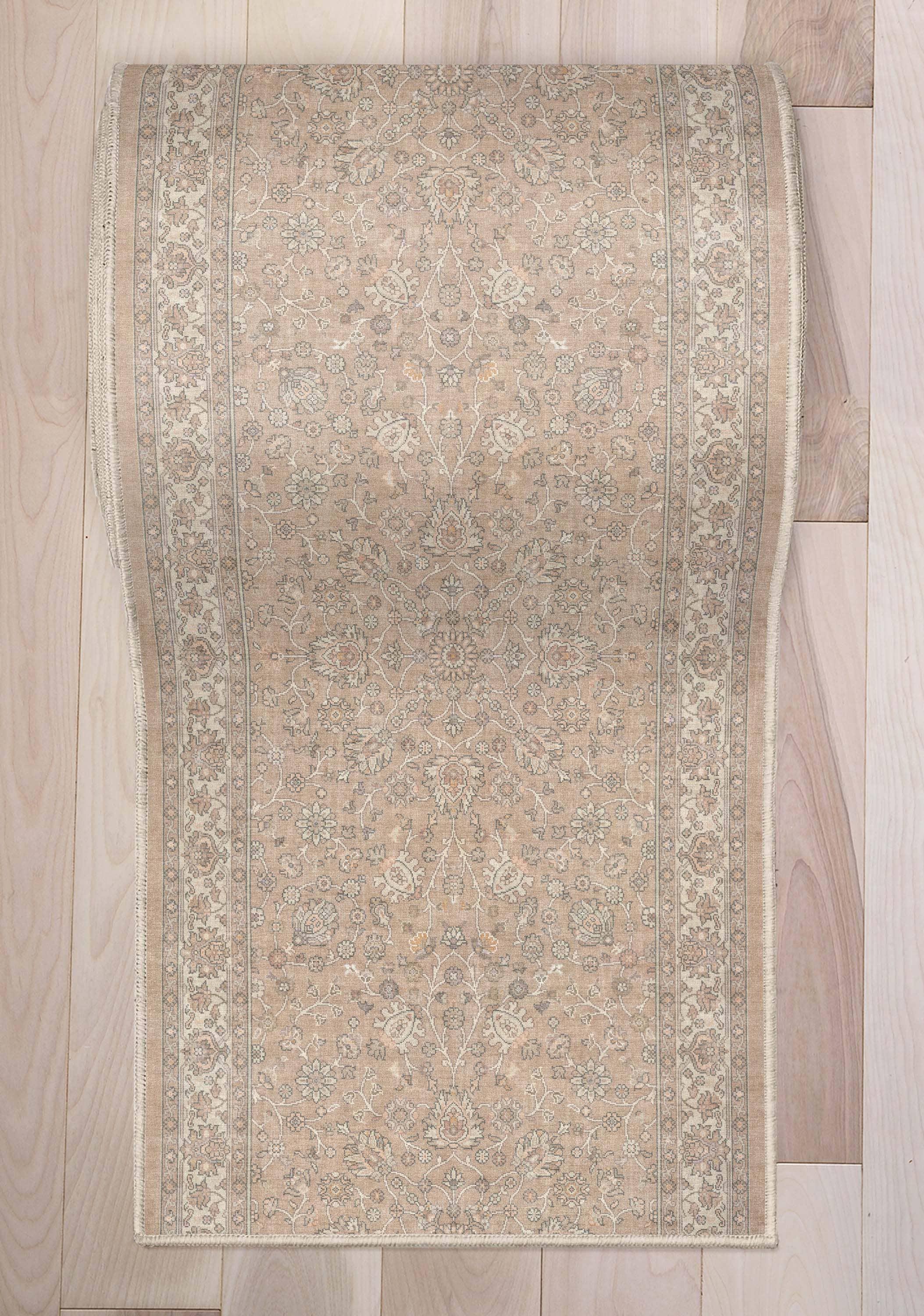 Well Woven - Wholesale Runner Rug - Custom Size Stair Runner Rome Floral Beige Choose Length8