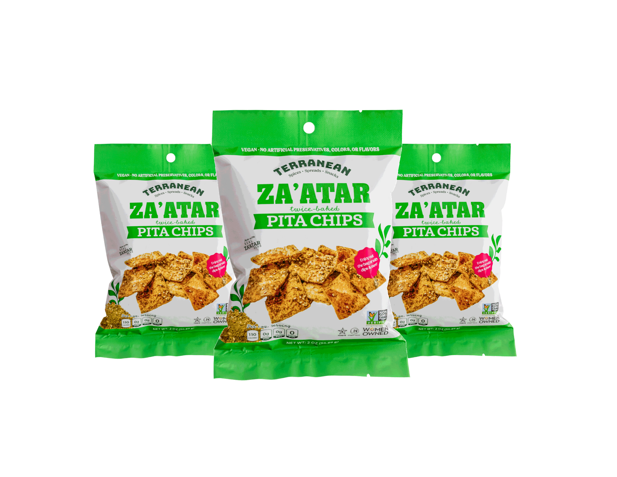 Terranean Herbs & Spices - Wholesale Chips - 14 Pack (2 oz.) (5 Sea Salt, 4 Za’atar, 2 Spicy, 3 Cinnamon)1