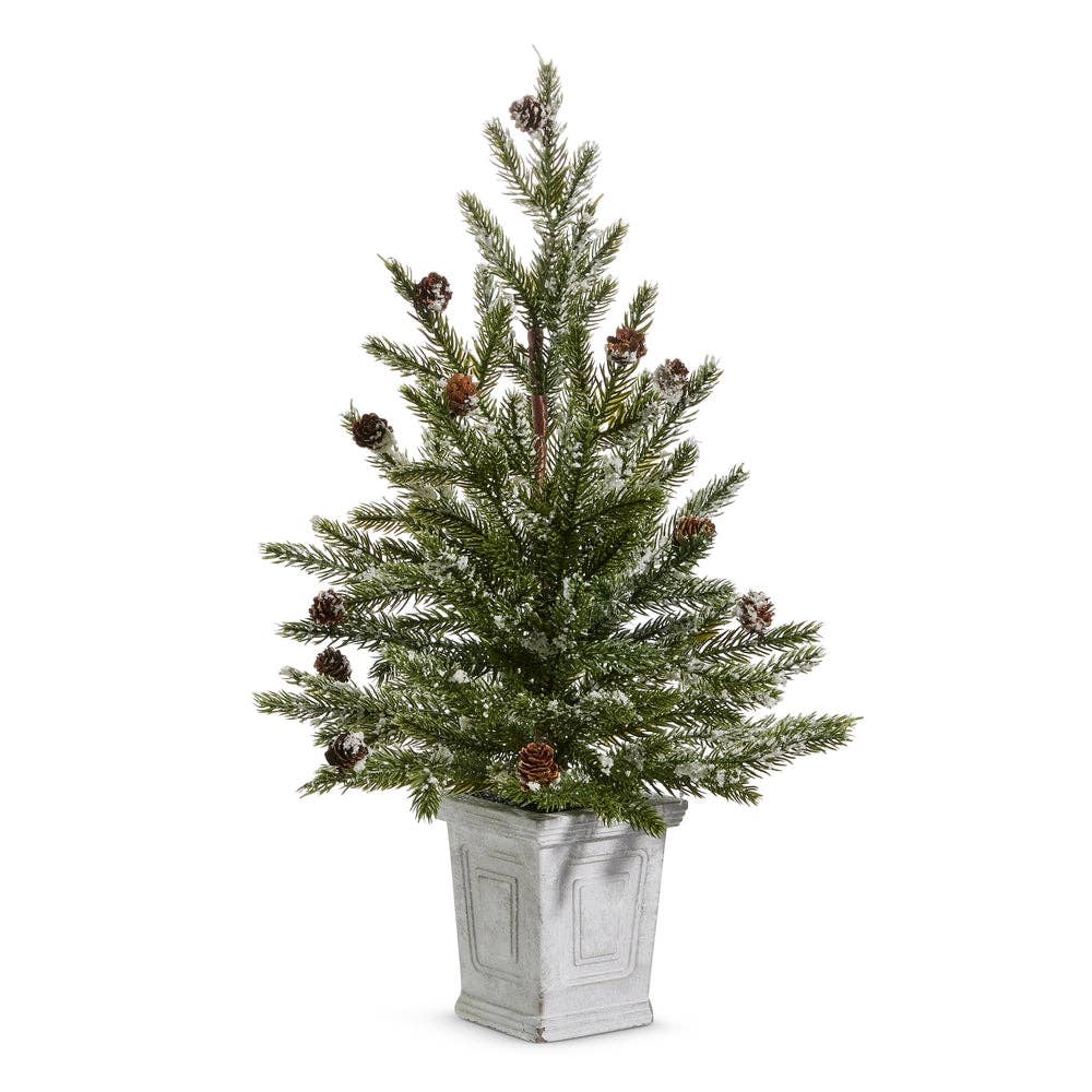 Dunn Deals - Wholesale Artificial Christmas Tree - 22" Pine Tree in White Container0