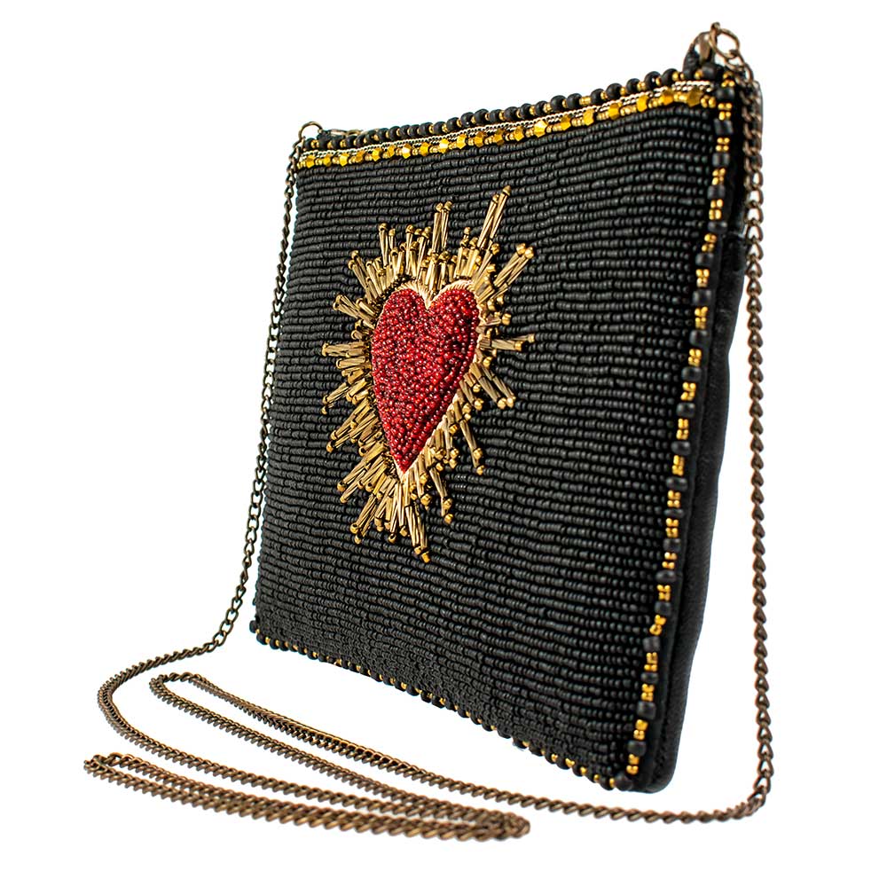 Mary Frances Accessories - Wholesale Crossbody Bag - Women's - Affection Heart Mini beaded red heart Crossbody Handbag3