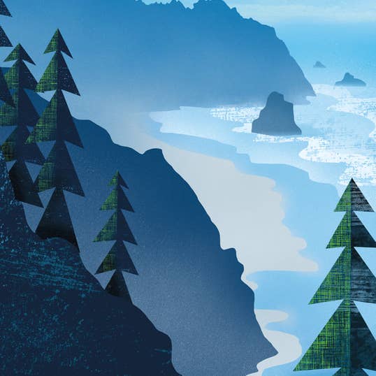 Oregon Coast Postcards for wholesale by Robot Candy