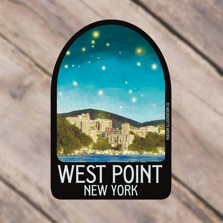 West Point New York klistermärke/magnet/tryck/vykort för wholesale av Hudson Illustration Co - About Town Co