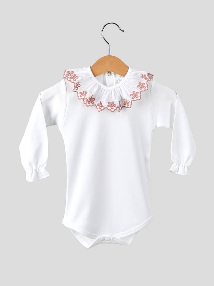 Amorim Gerações, LDA - Wholesale Bodysuit (Non-Footed) - Baby - Cotton Long Sleeve Embroidered Collar Bodysuit L/08