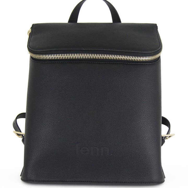 Backpack - Black - Gold Zip for wholesale by Fenn Collection USA