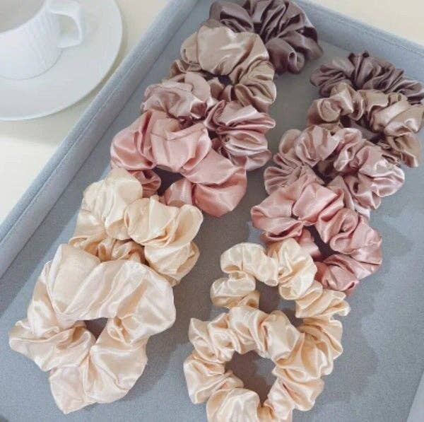 Kids4trendy - Wholesale Scrunchie - Women's - SILK scrunchies diamond Pink Champagne mix3
