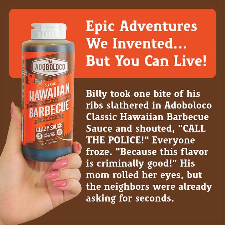 Adoboloco - Venta al por mayor Salsas barbacoa - Salsa barbacoa hawaiana clásica Adoboloco, condimento de 15 onzas