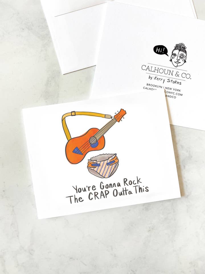 Tarjeta de felicitación You're Gonna Rock The Crap Outta This para venta al por mayor de Calhoun & Co.