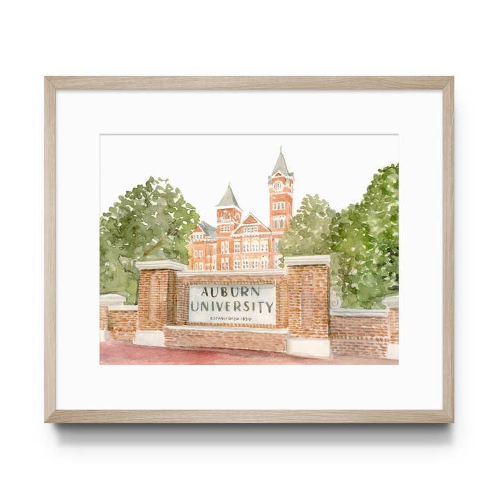 Auburn University Skiltprint, kollegial, spildag for engroshandel hos Gracefully Made Art