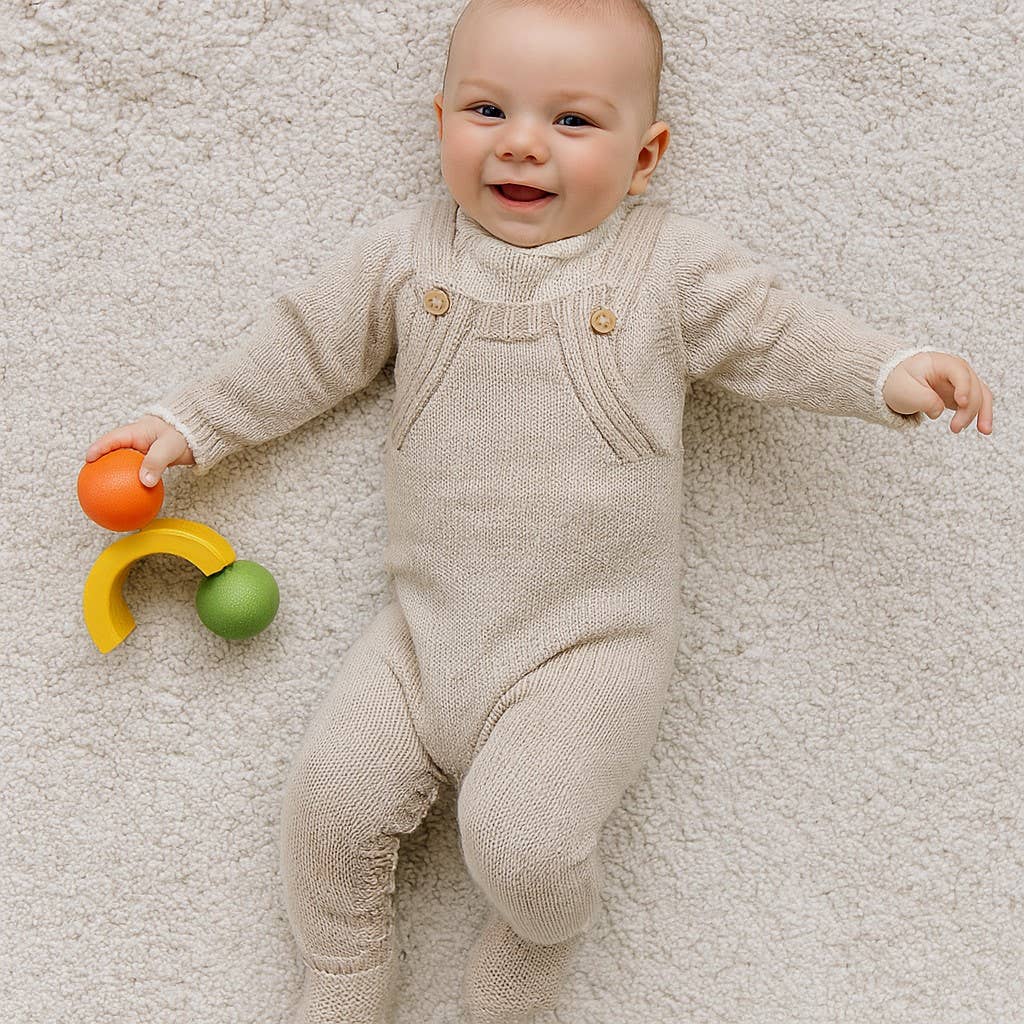Cotton Socks - Vendita all'ingrosso Completino - Neonati - 2025.1 Salopette + maglione in maglia 100% acrilico10