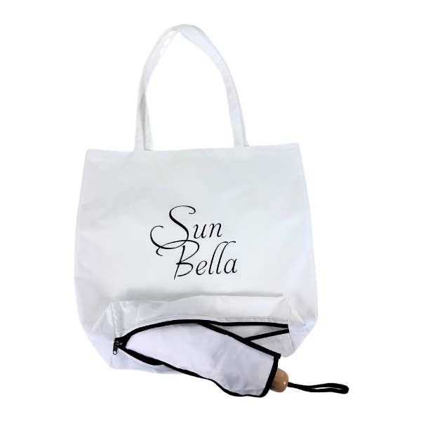 Sun Bella - Wholesale Umbrella – Women's - UPF50+ Compact Cosmopolitan UV Sun Umbrella - White with black trim1