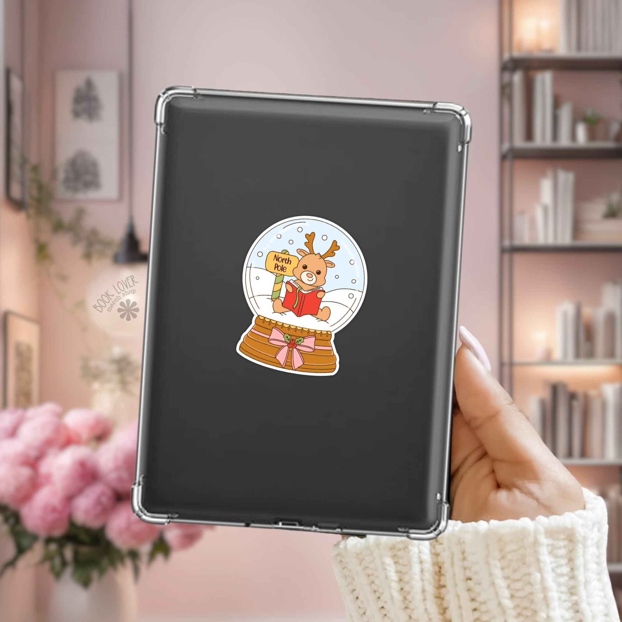 Book Lover Merch Shop - Wholesale Sticker - Reindeer Snow Globe Stickers / Bookish Christmas Stickers 1