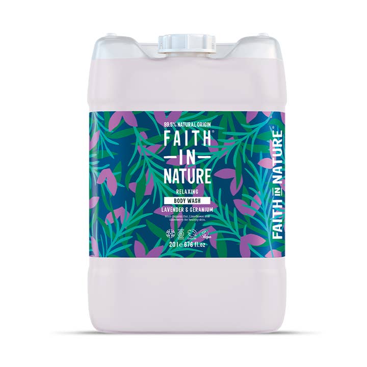 Lavender & Geranium Body Wash - 20L for wholesale by Faith in Nature