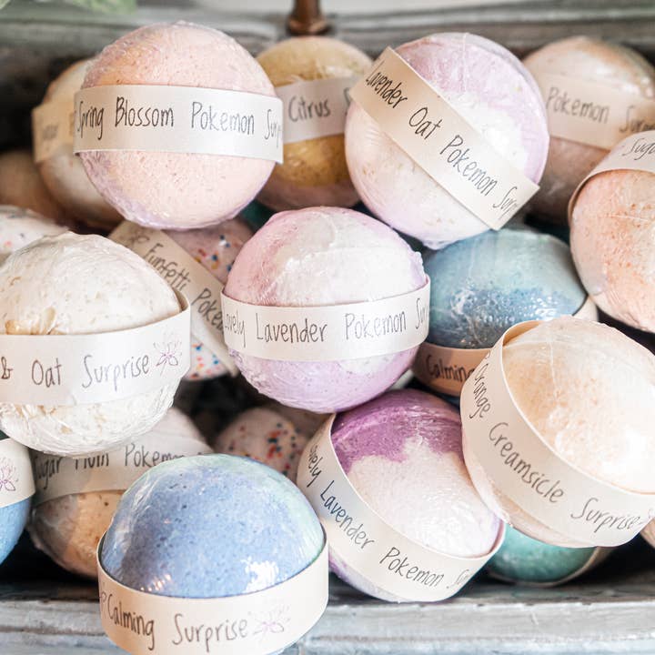 Triple Lotus Wellness - Vente Bombe de bain/poudre effervescente pour le bain - Bombes de bain biologiques pour enfants avec jouet Squishy ou Pokemon2