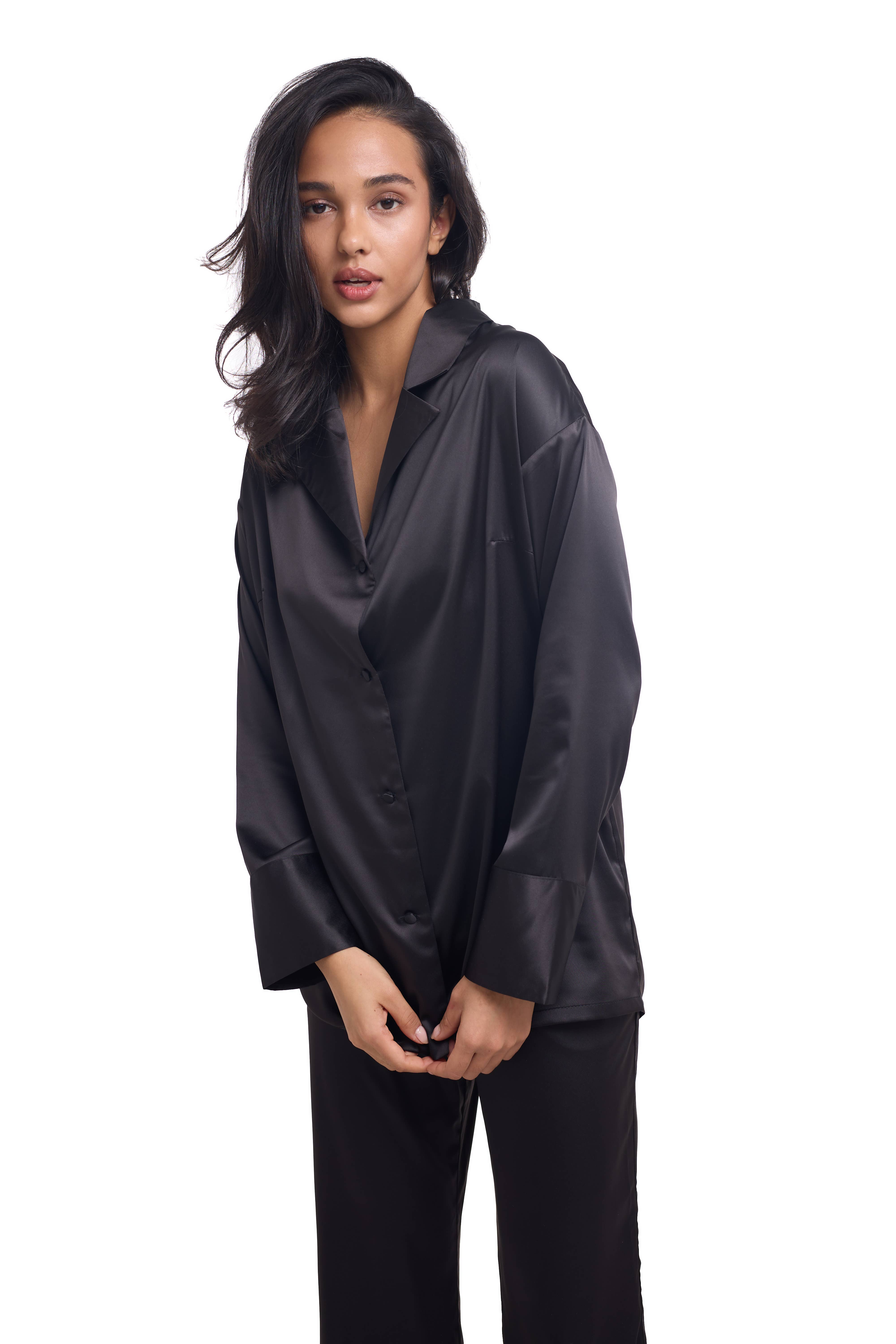 IDENTITY LINGERIE - Wholesale Sleepwear Set - Women's - Pure Silk Pajamas, 100% Silk Pyjamas, Silk PJs, Plain Pajama0