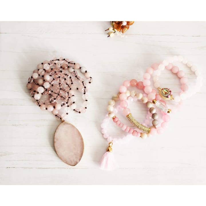 Rose | Conjunto de pedras naturais frisadas por atacado de OkayMujer