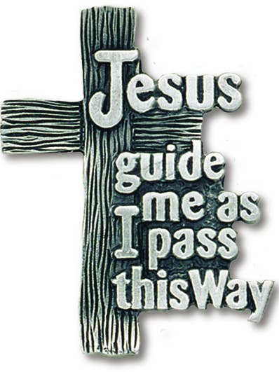 Visor Clip - Cross - Jesus Guide Me for wholesale by H.J. SHERMAN COMPANY, INC.