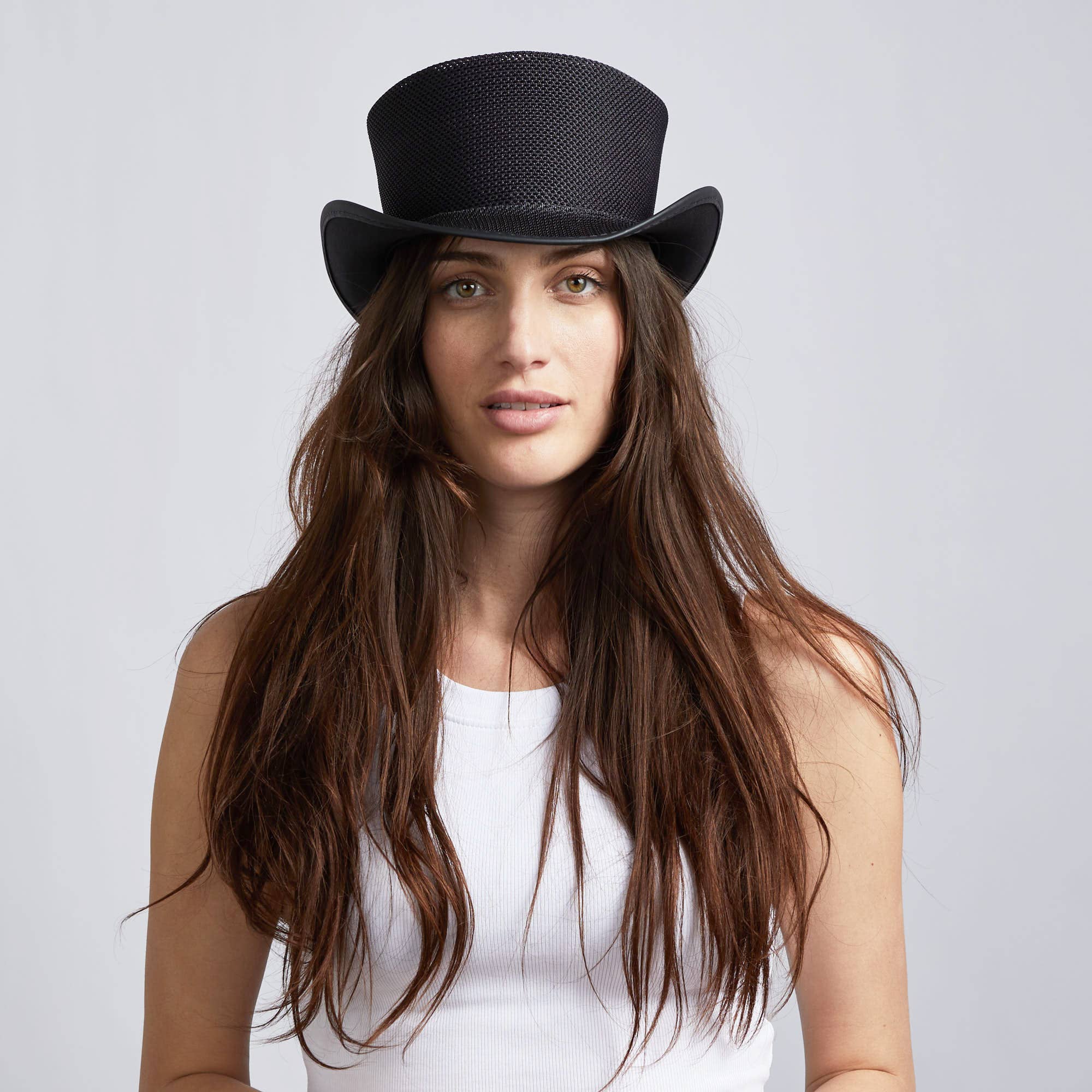 Black Breathable Mesh Top Hat Unbanded - Style  Rogue for wholesale on Faire6