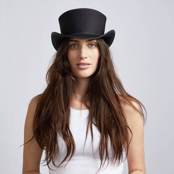 Black Breathable Mesh Top Hat Unbanded - Style Rogue for wholesale on Faire6