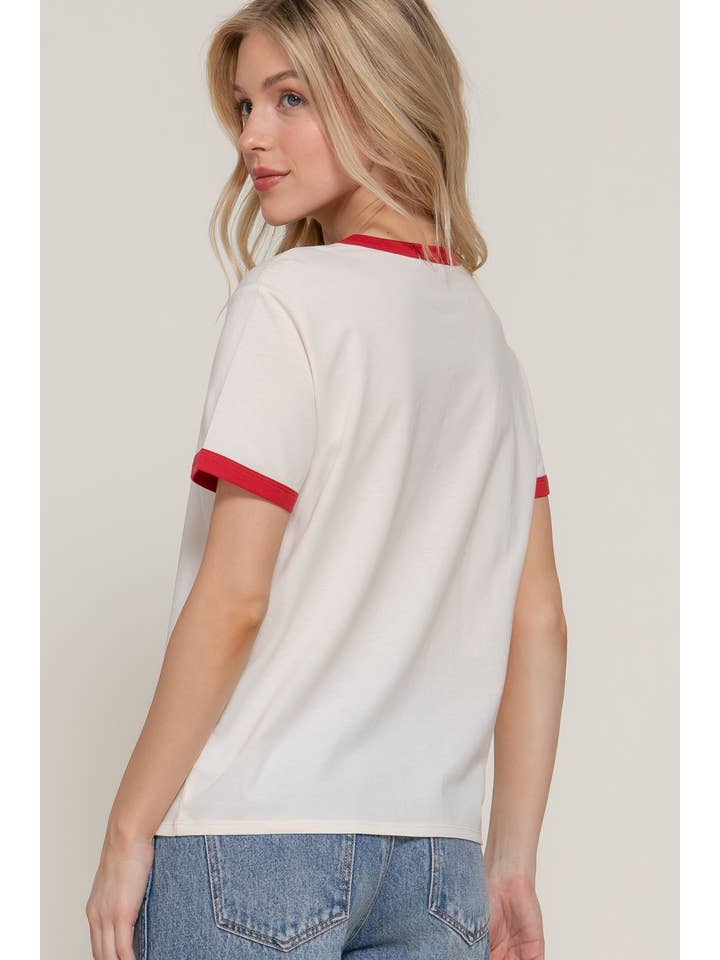 Vanilla Monkey - Wholesale T-Shirt (Graphic) - Women's - Short Slv Crew Neck Printed Ringer Tee2