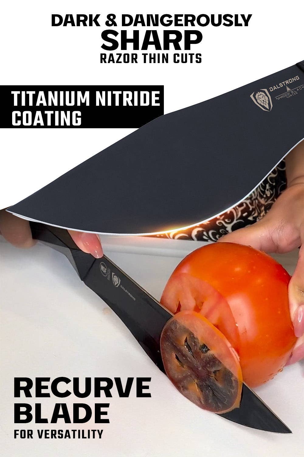 Dalstrong - Wholesale Kitchen/Utility Knife - Chef's-Cleaver Hybrid "Barong" Knife 7" | Shadow Black Series | NSF Certified | Dalstrong ©2