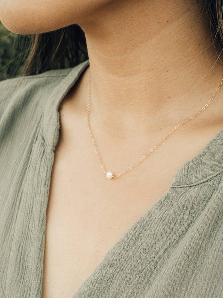 Ava Pearl Necklace for wholesale by Dainty & Daring