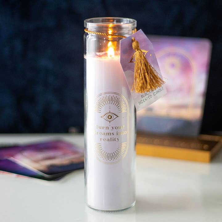Something Different Wholesale - Wholesale Jar/Filled Candle - Blackberry Tube Candle with Amethyst Crystals