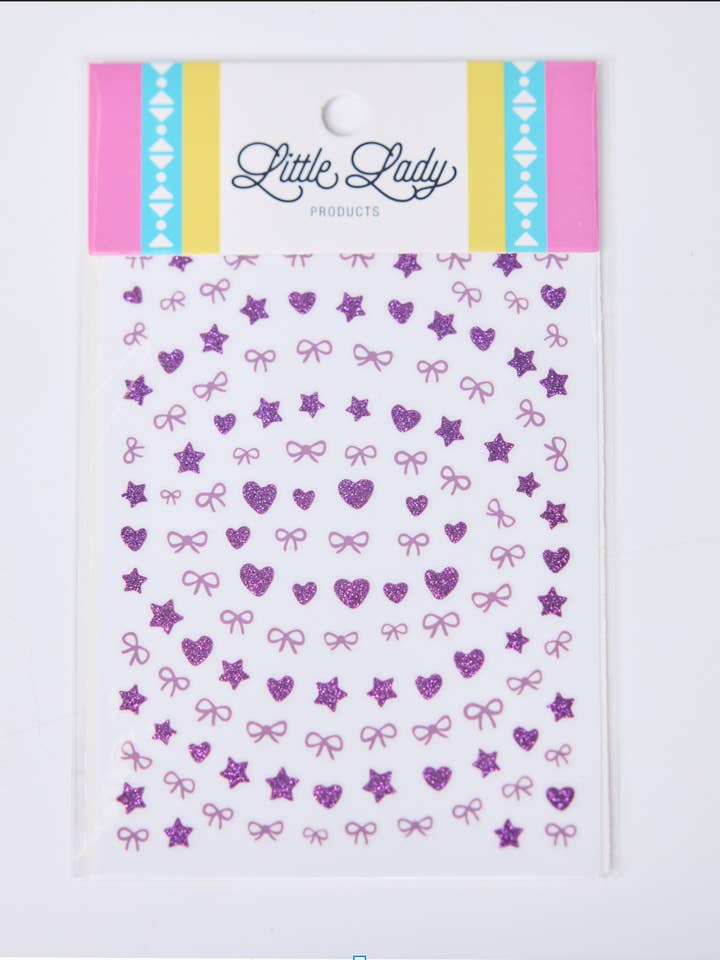 Autocolantes de Unhas com Purpurina Roxa por atacado de Little Lady Products