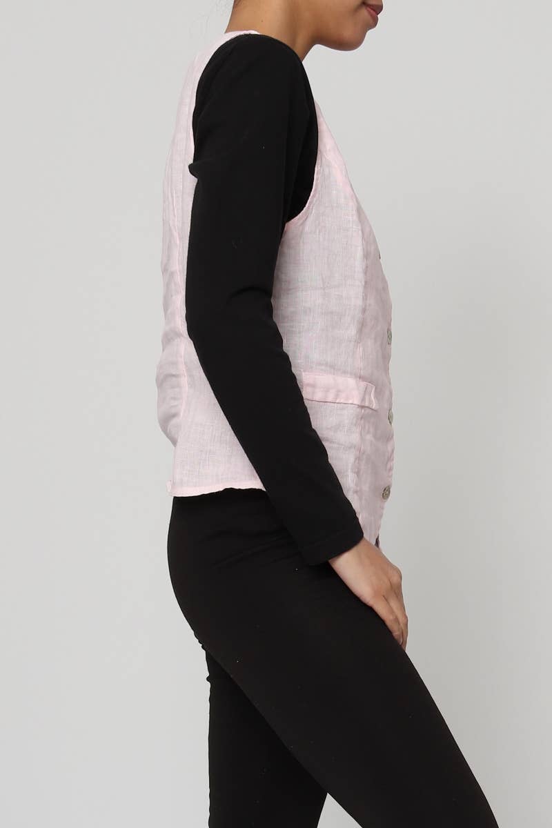 LÉA & LUC - Wholesale Button Down Shirt - Women's - Sleeveless shirt in 100% Linen REF. 514612