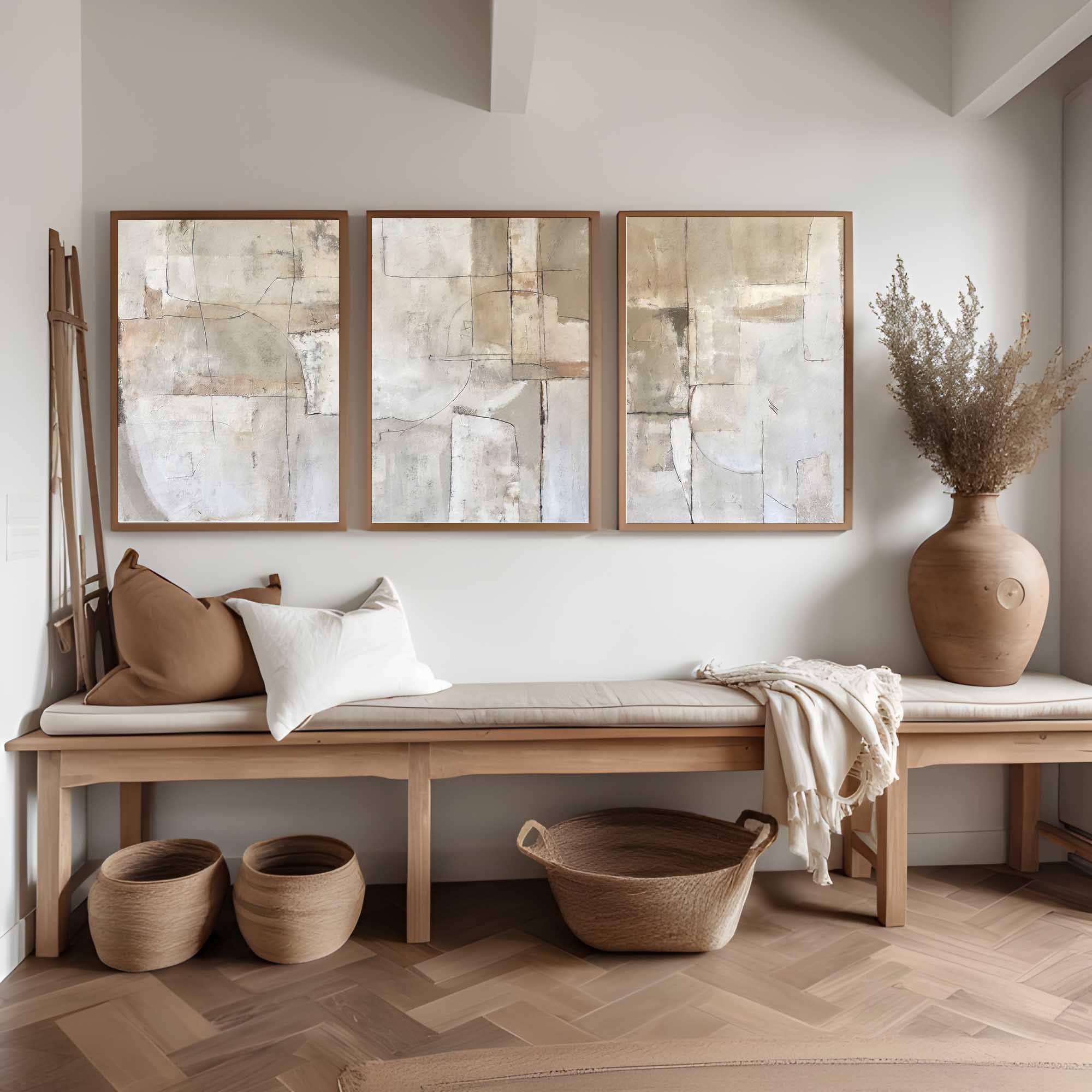 D'LUXE PRINTS - Wholesale Gallery Wall Set - Ashlie Abstract Set of 3 Prints1