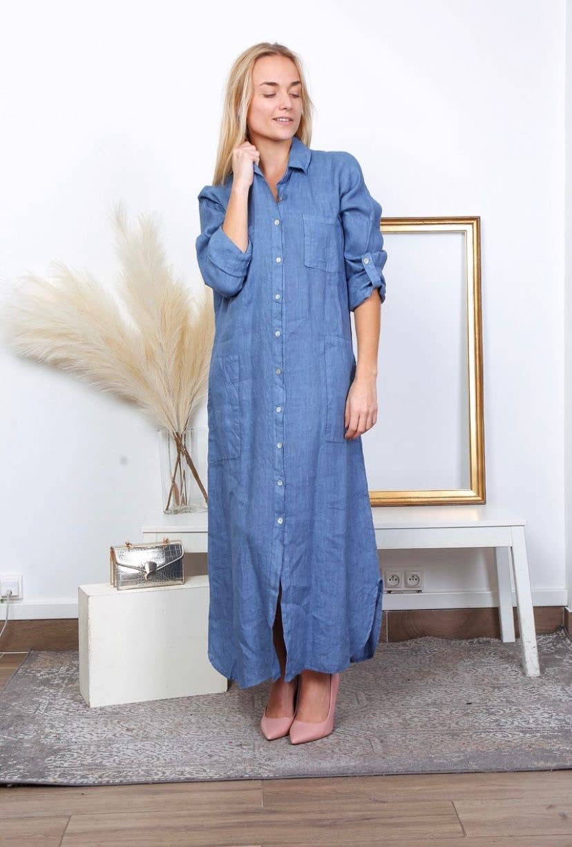 LÉA & LUC - Wholesale Dress - Women's - Long Dresses in 100% Linen REF. 114914