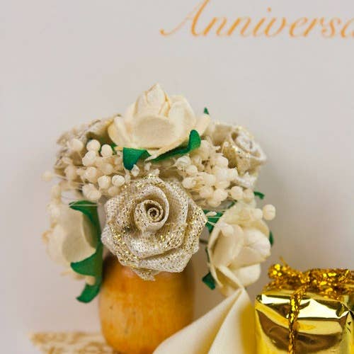 Karrie Barron Limited - Wholesale Anniversary Card - Golden Wedding Anniversary Table2