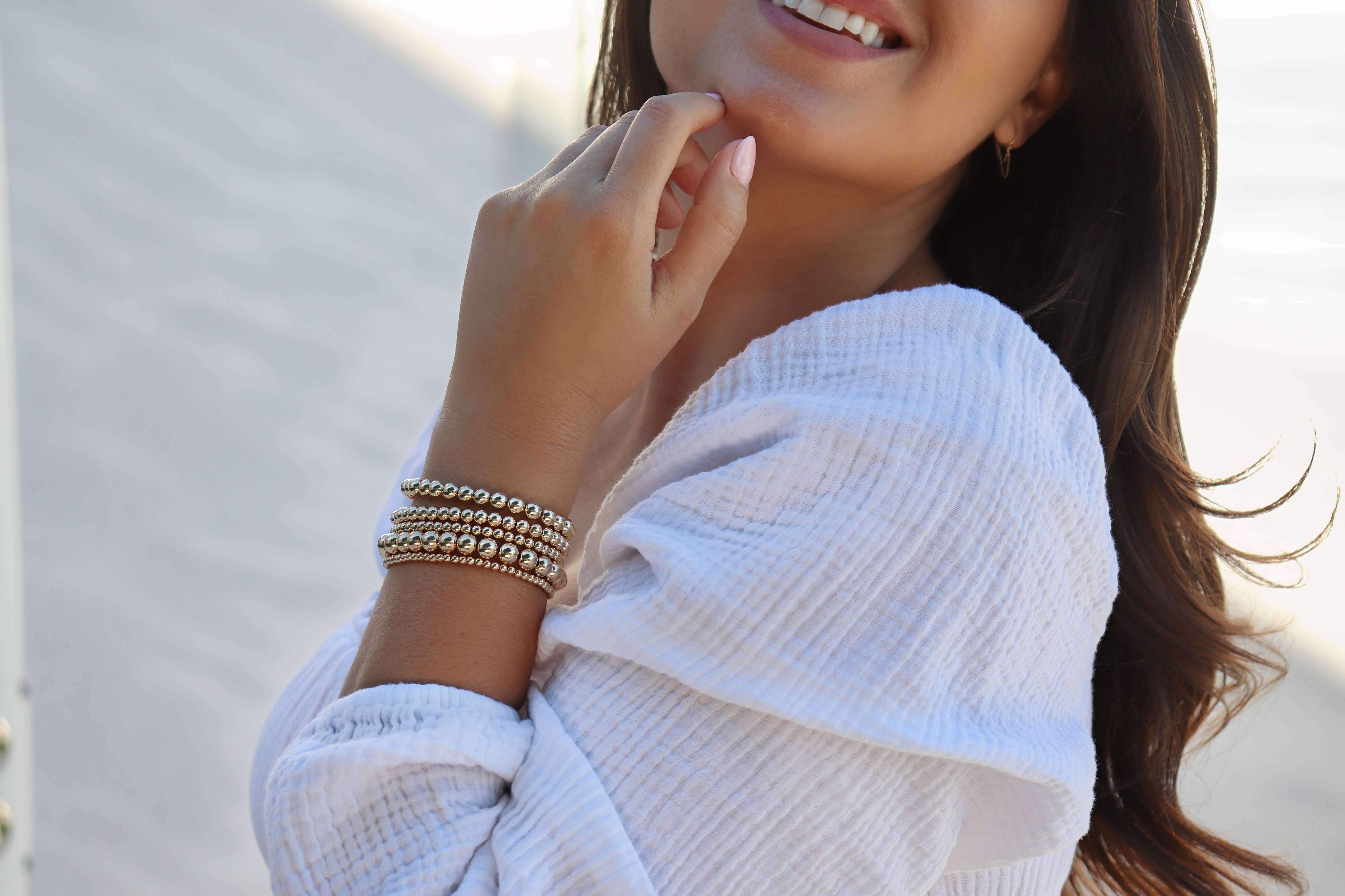 Kaylie Dawn Jewelry - Wholesale Beaded Bracelet - Jane Stretchy Stackable Bracelets in Gold Filled or Silver11