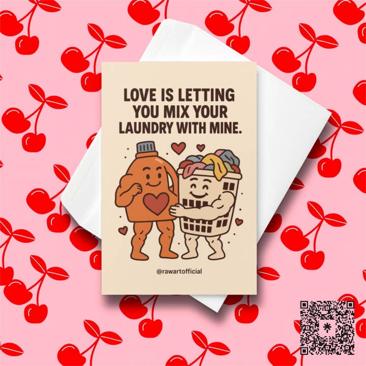 Funny Laundry Love Card: Pun Anniversary Card for Couples for wholesale by Hot Mess Paper Co.