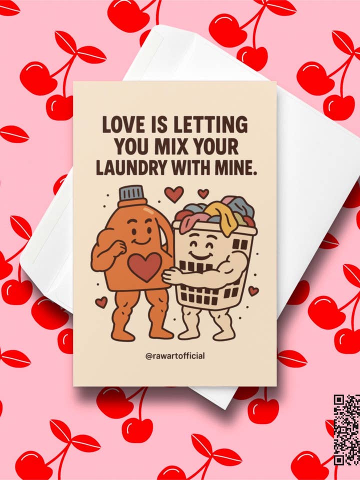 Carte d'amour drôle pour la lessive : Carte d'anniversaire avec jeu de mots pour couples pour la vente par Hot Mess Paper Co.