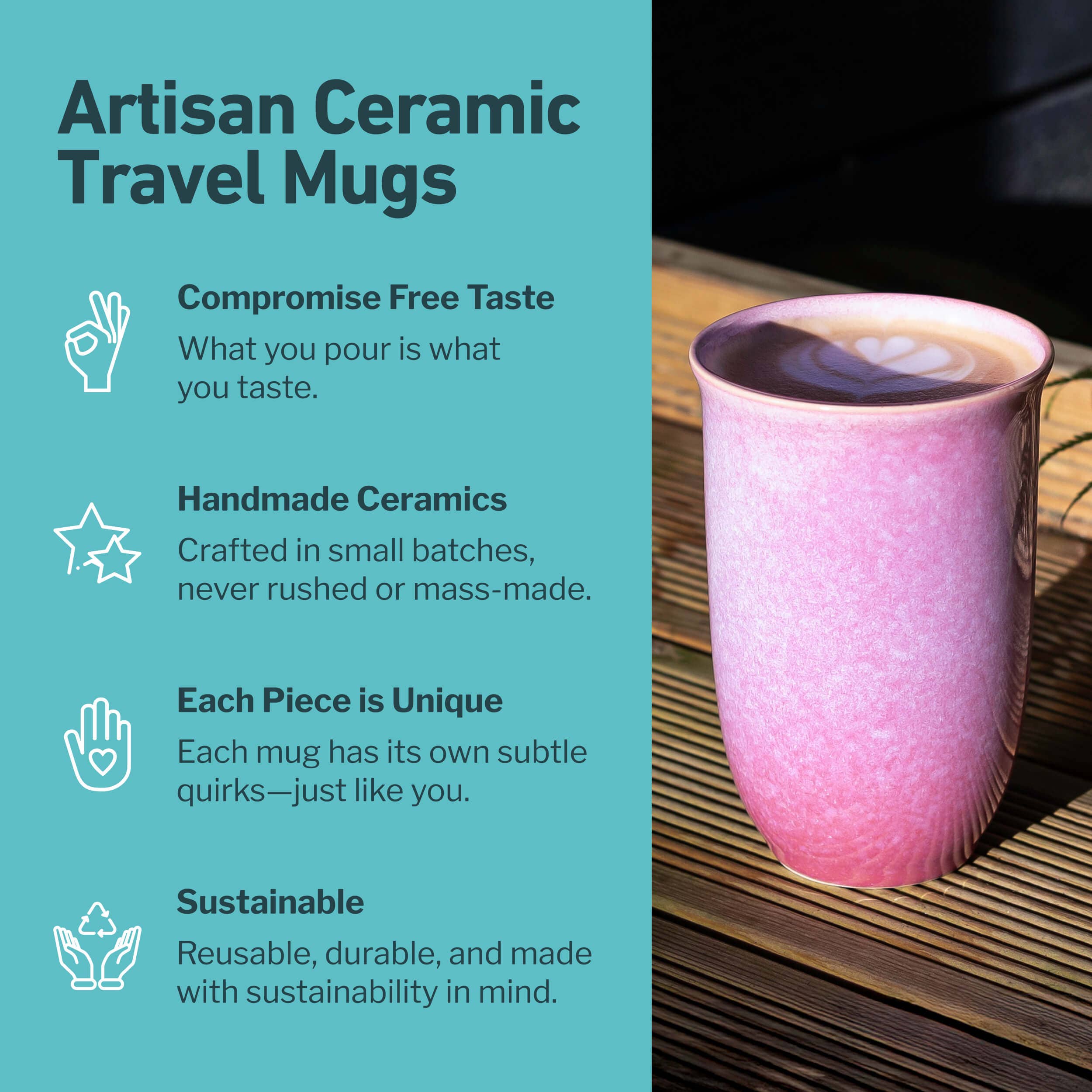 Nova Ceramics Travel Mugs - Wholesale Coffee Mug - Astral Bloom Ceramic Travel Mug – 12oz Reusable Cup4