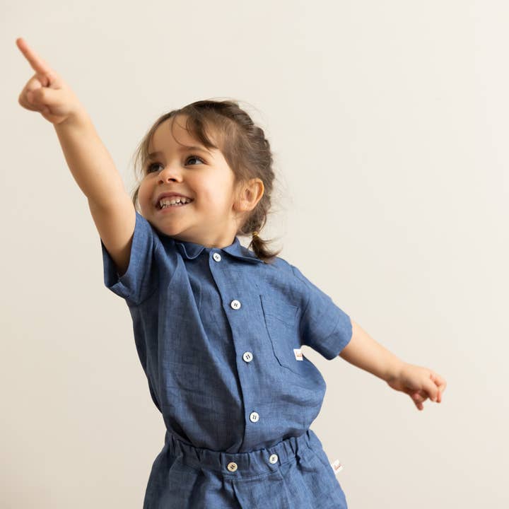 Camisa unissex de linho Lola por atacado de Ludò