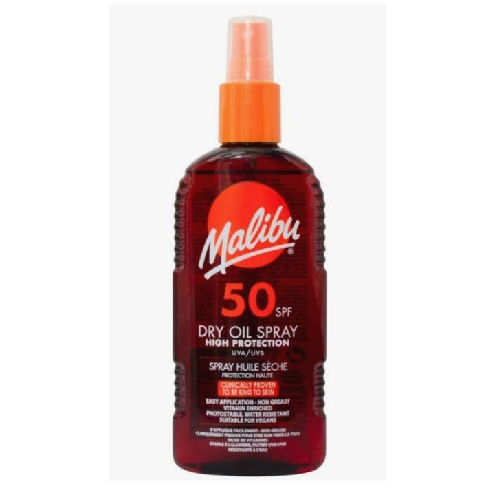 Malibu Tør Olie Spray SPF 50 (200ml) for engroshandel hos MEGATAN
