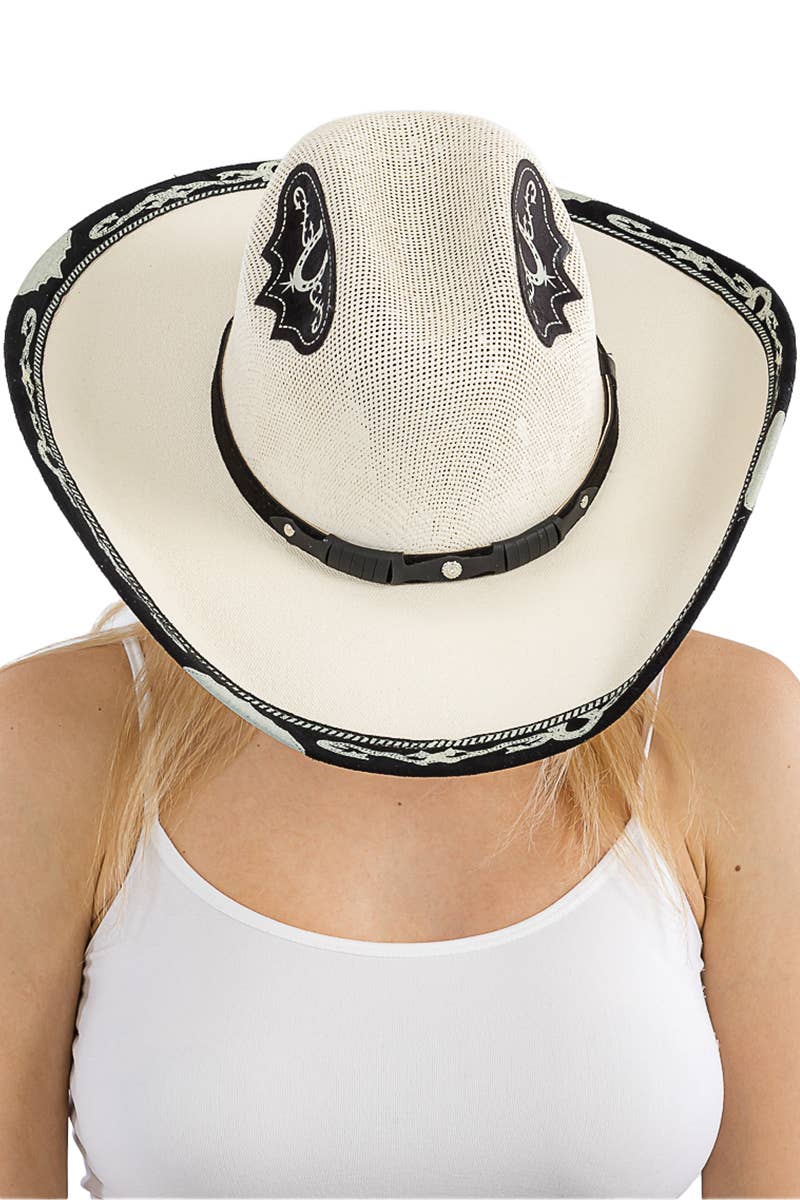 Cap Zone - Vendita all'ingrosso Cappello da cowboy - Donna - Cappello da cowboy Elite con base in avorio ventilato e bordo in pelle scamosciata sintetica1