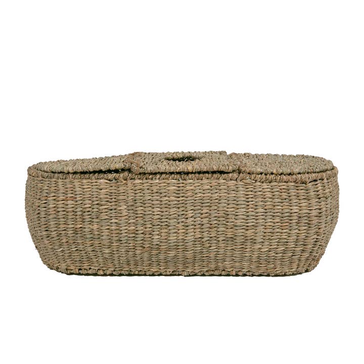 3-Part Tissue Basket in Twisted Seagrass (Black) for wholesale by Maison Maison Design