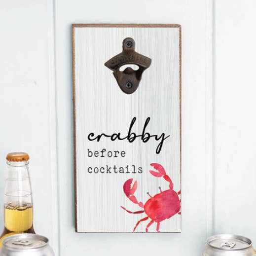 Crabby Before Cocktails Bottle Opener for wholesale by Rustic Marlin