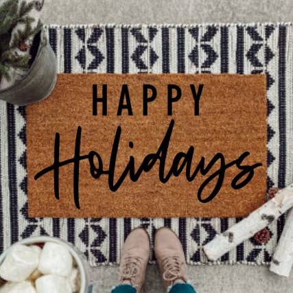 Colorful Bunny Pattern Easter Outdoor Doormat for wholesale by Haddy Jack’s Design Co.