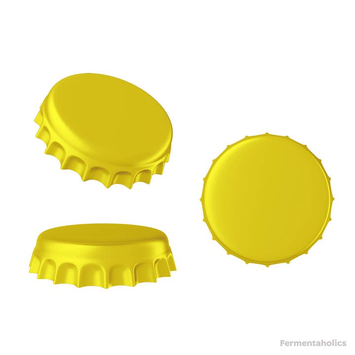 Fermentaholics - Wholesale Bottle/Wine Opener - Fermentaholics Yellow Beer Bottle Caps - 144 Count7