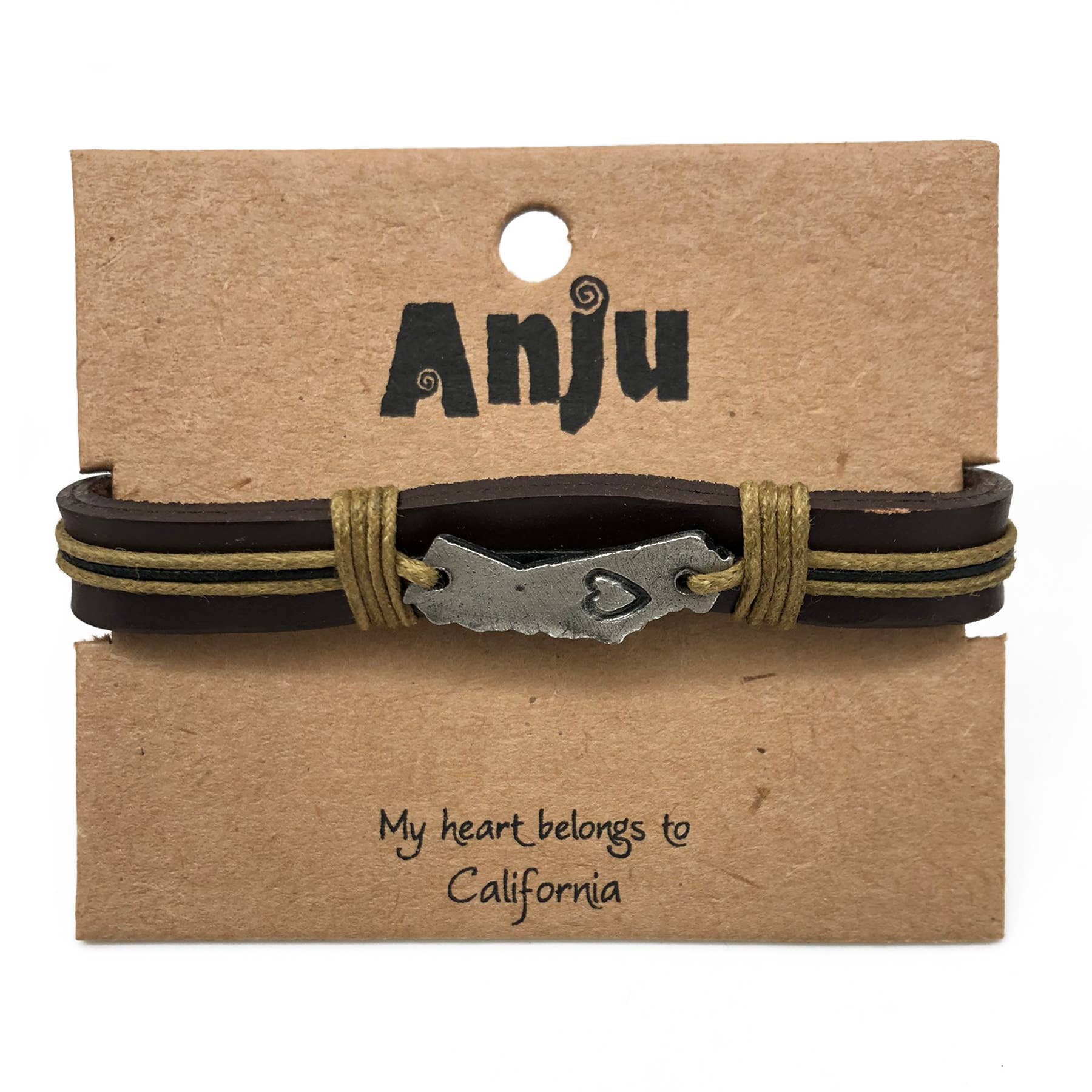 Anju Jewelry – Großhandel Armband mit Charms/Anhängern – Home State Schmuck - Zinn Lederarmband3