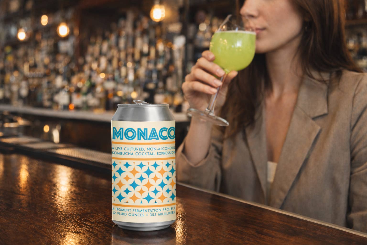 Figment Kombucha - Wholesale Non-Alcoholic Aperitif/Mocktail - "Monaco" Celery Yuzu Juniper N.A. Cocktail -12 Pack