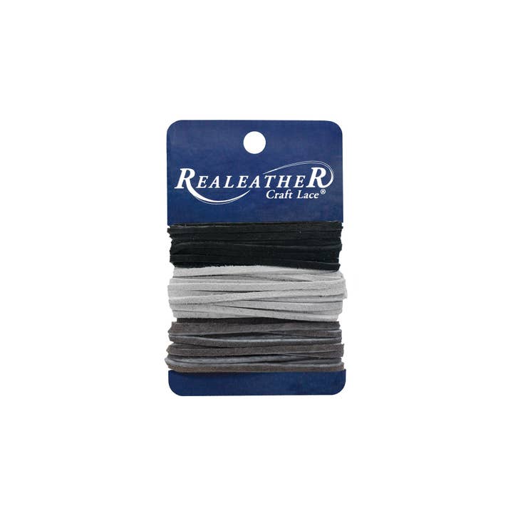 Realeather - Wholesale Craft Supplies - Sof-Suede Lace Combo Card, 3 Colors x 8ft.11