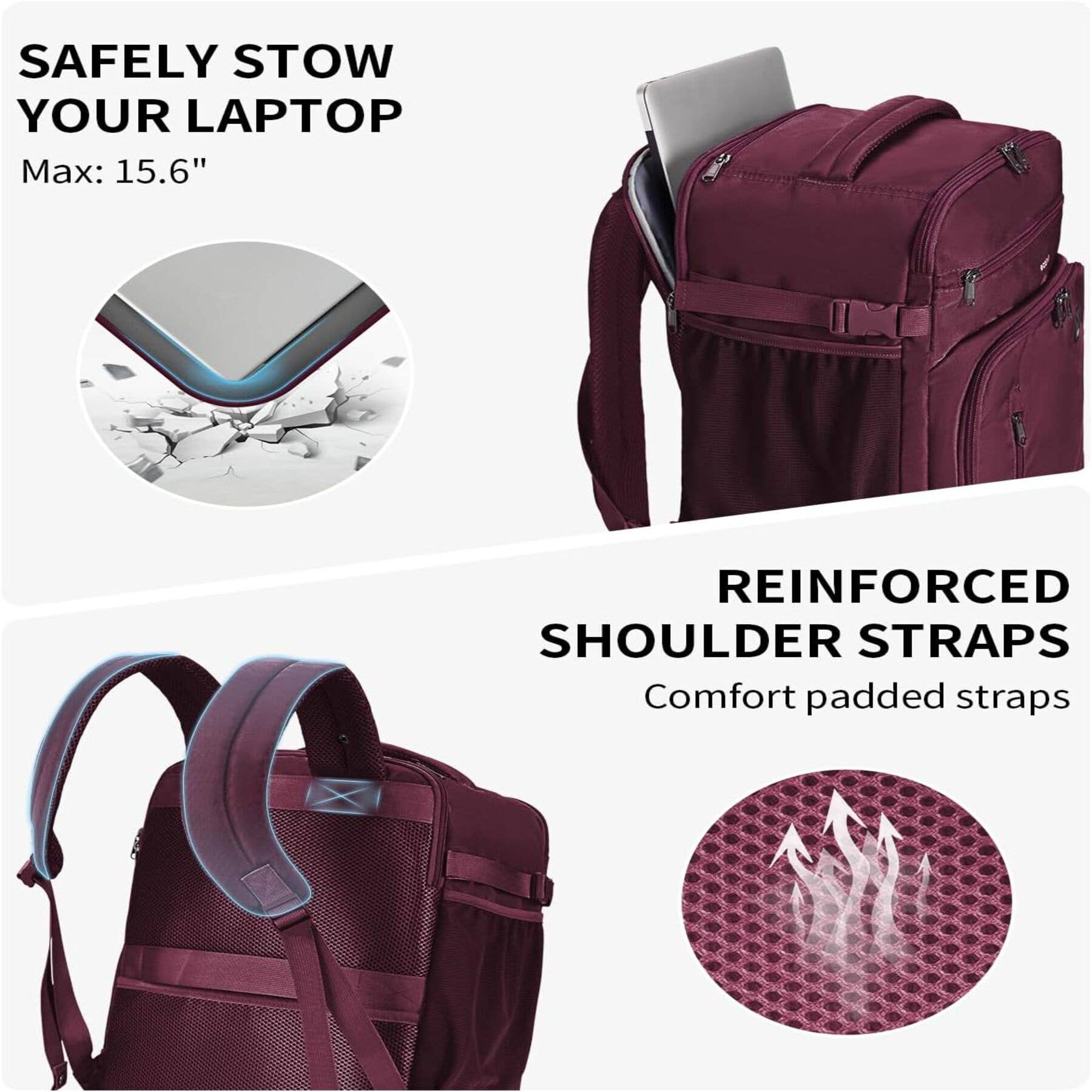 wandf - Wholesale Backpack – Unisex - ECOHUB 30L Flight-Approved Backpack USB Charging Port Bags59