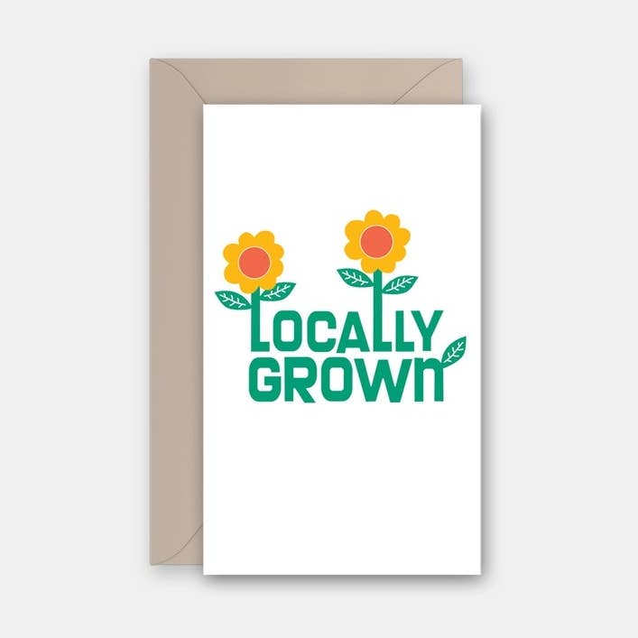 Locally Grown - Gift Enclosure Card for wholesale by Rock Scissor Paper