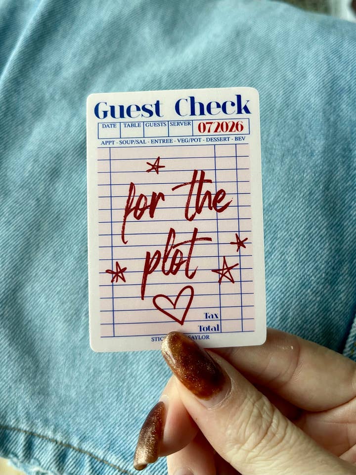 For The Plot Guest Check Vinyl Sticker for Readers/Girls/etc for wholesale by Stickers by Saylor