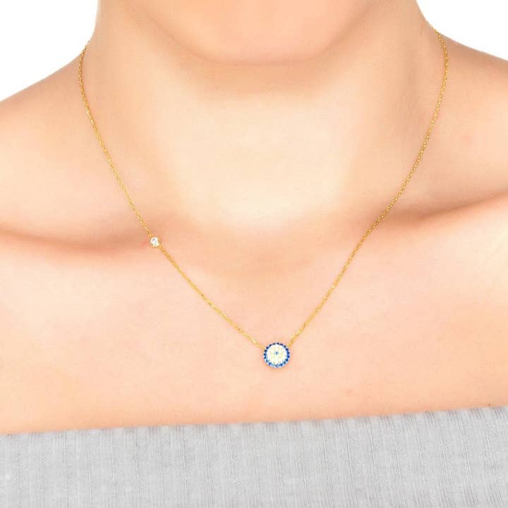 Latelita - Wholesale Halskettinghanger - Evil Eye ketting goud1